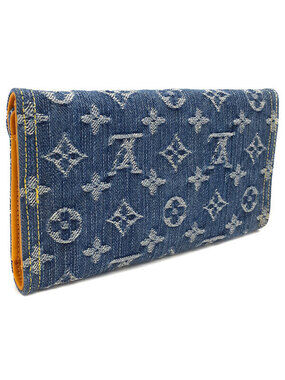 Louis Vuitton Long Monogram Portefeuille Amelia Denim fold Wallet Bi